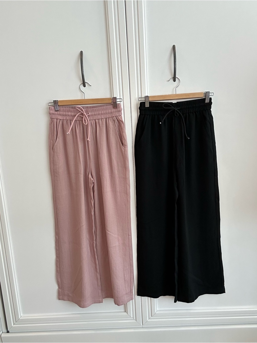 Halara NWT Wide Leg Drawstring Pants - Dusty Pink & Black